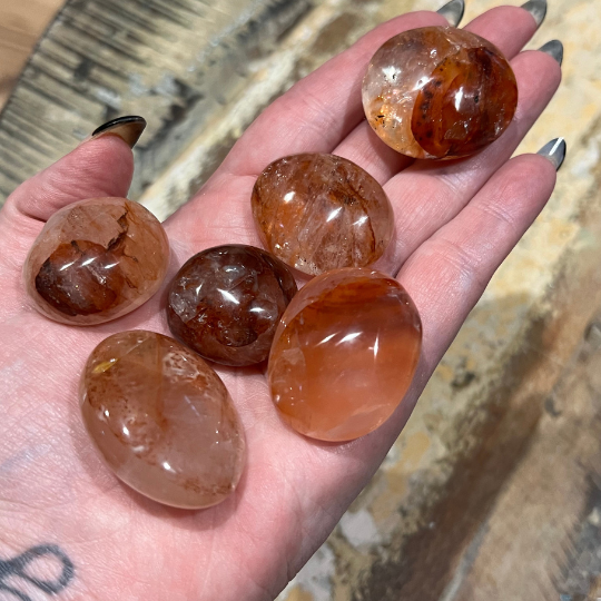 Fire Quartz Small Palm Stone