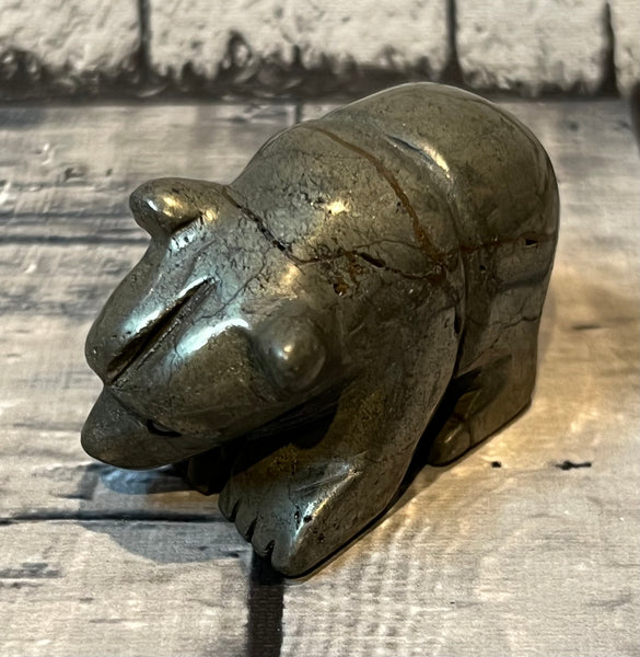 Pyrite Bear Carving