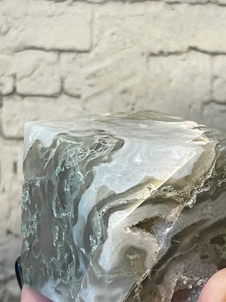 Moss Agate Balancing Cube