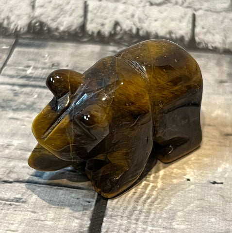 Tiger’s Eye Bear Carving