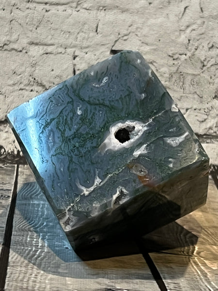 Moss Agate Balancing Cube