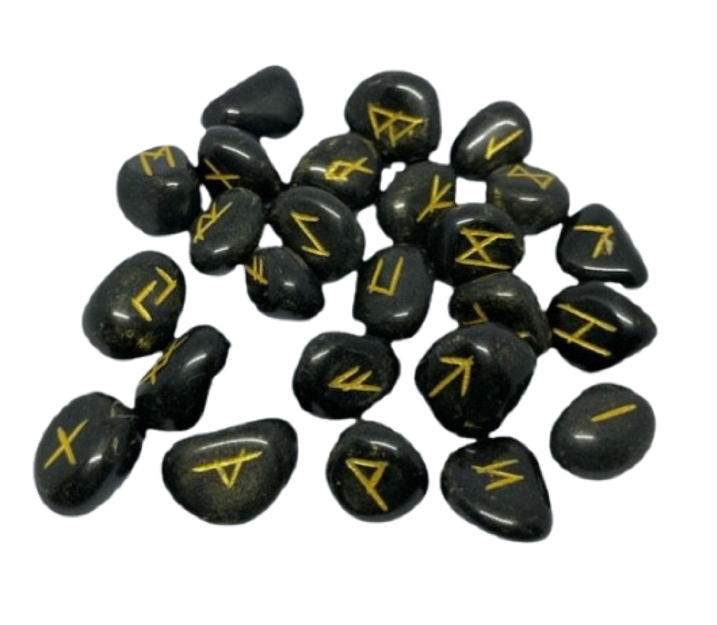 Black Agate Runes Set