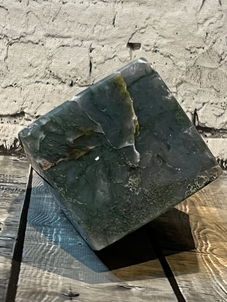 Moss Agate Balancing Cube