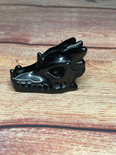 Black Obsidian Dragon Head